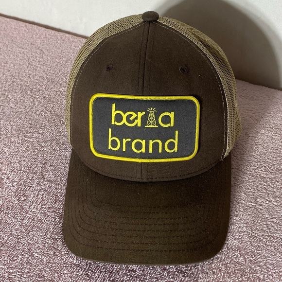 The Classics Brown Berta Brand Mesh Back Snap Back Trucker Hat - Picture 12 of 12
